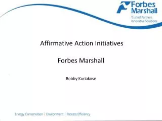 Affirmative Action Initiatives Forbes Marshall
