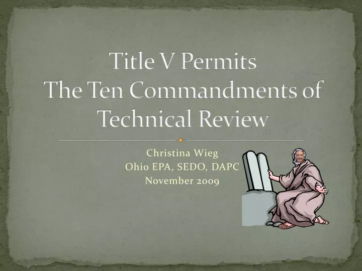 title v permits the ten commandments of technical review