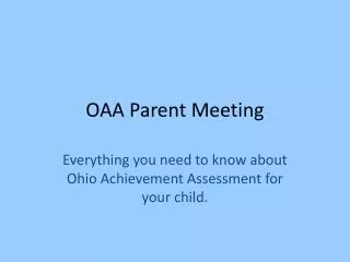 OAA Parent Meeting