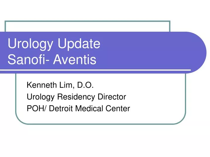 urology update sanofi aventis