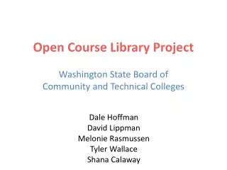 Open Course Library Project