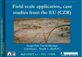 Field scale application , case studies from the EU (CZR)