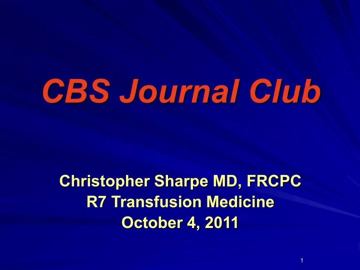 cbs journal club