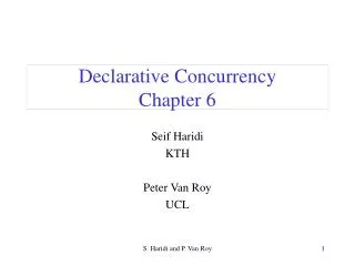Declarative Concurrency Chapter 6