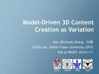 Model-Driven 3D Content Creation as Variation