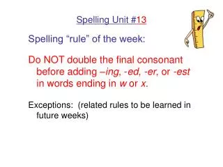 Spelling Unit # 13