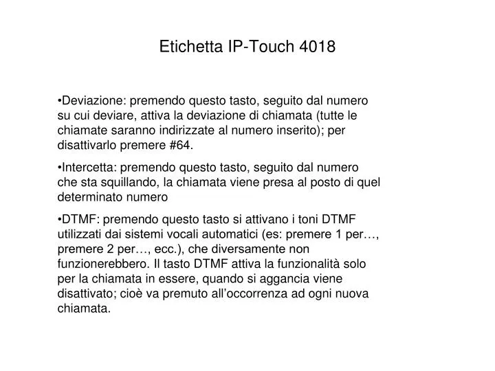 etichetta ip touch 4018