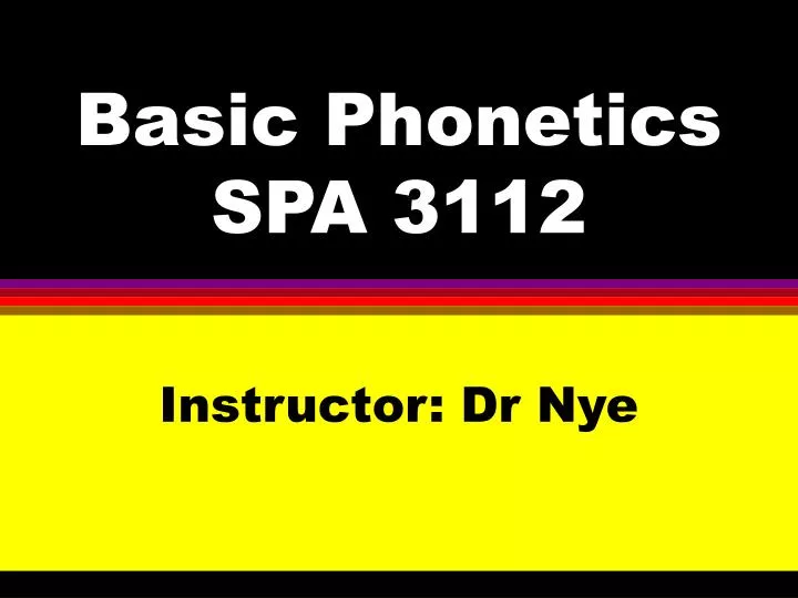 basic phonetics spa 3112