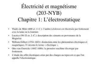 lectricit et magn tisme 203 nyb chapitre 1 l lectrostatique