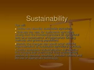 Sustainability