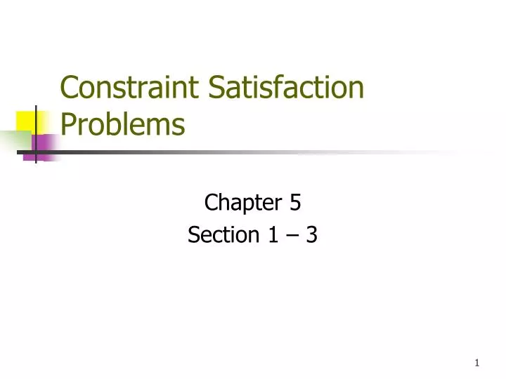 constraint satisfaction problems