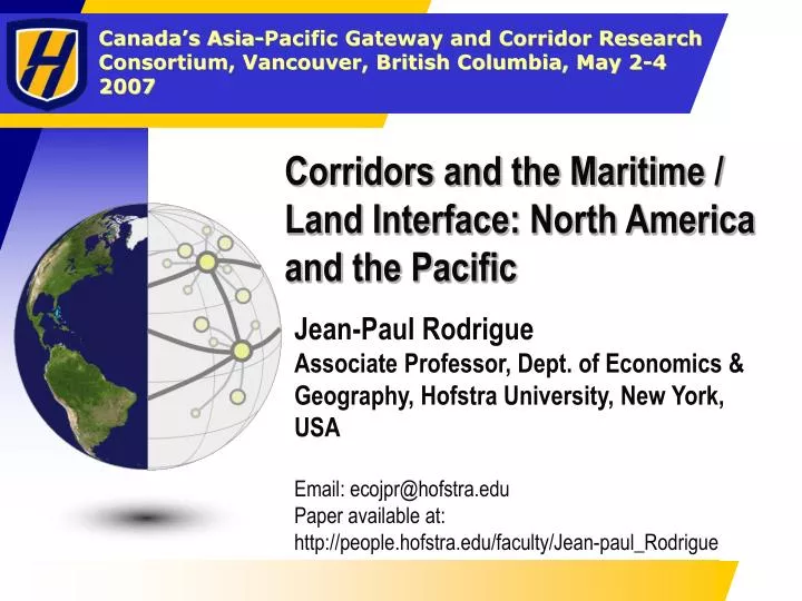 corridors and the maritime land interface north america and the pacific