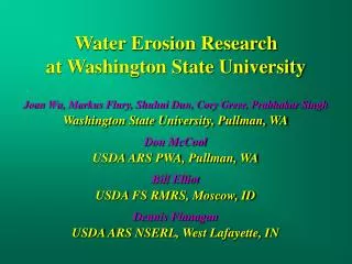 Water Erosion Research at Washington State University
