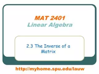 mat 2401 linear algebra