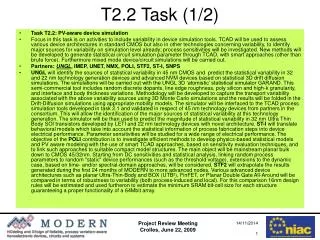 T2.2 Task (1/2)