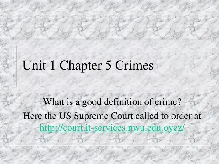 unit 1 chapter 5 crimes