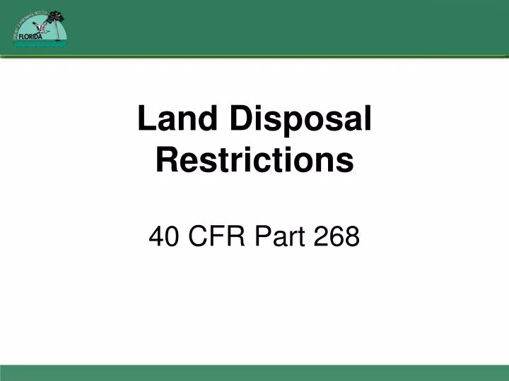 land disposal restrictions