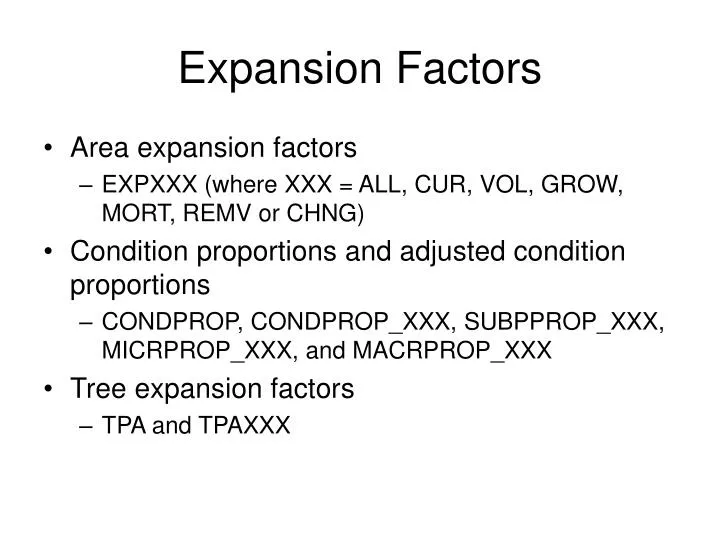 expansion factors