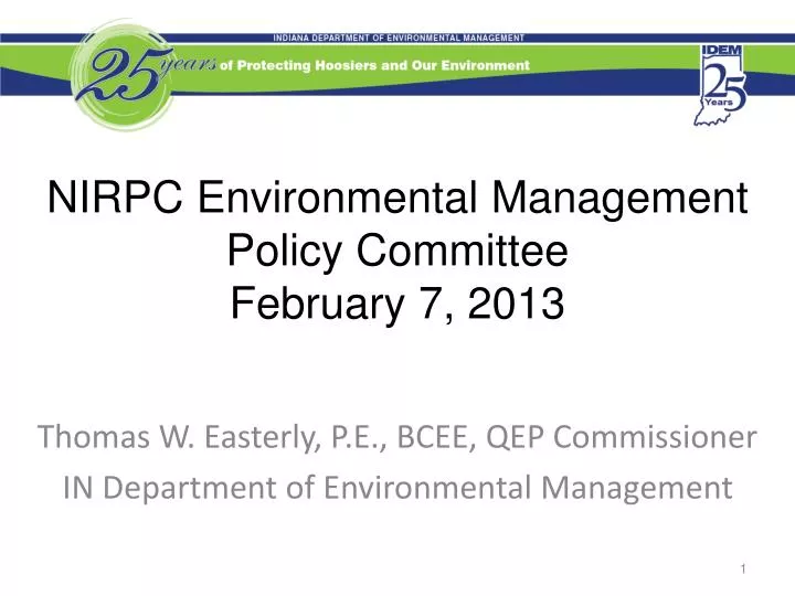 nirpc environmental management policy committee february 7 2013