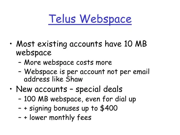 telus webspace