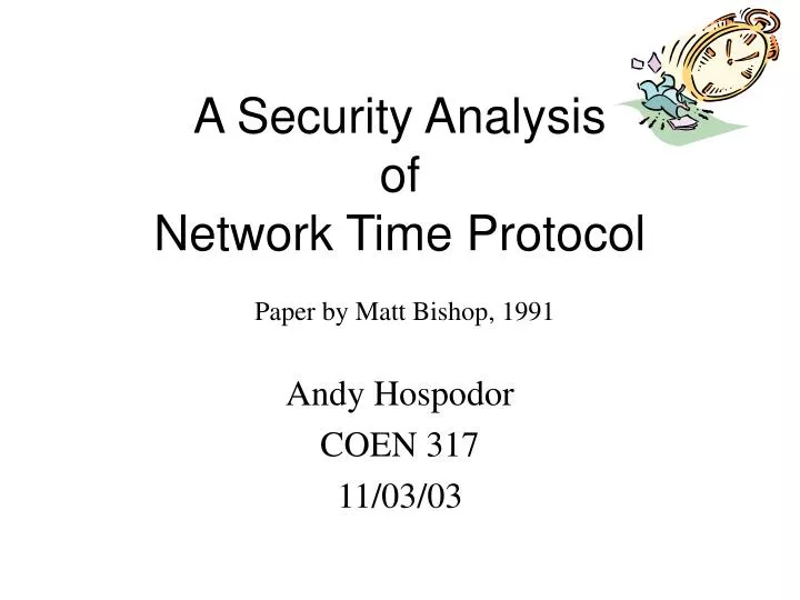 a security analysis of network time protocol