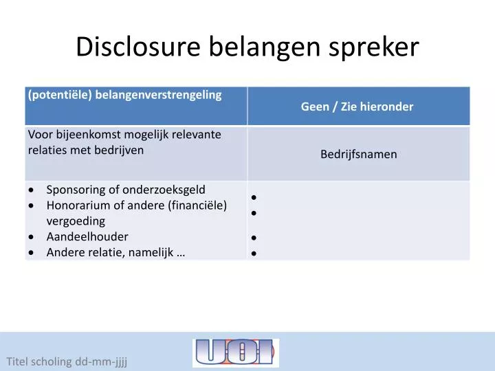 disclosure belangen spreker