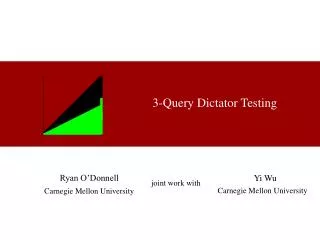 3-Query Dictator Testing