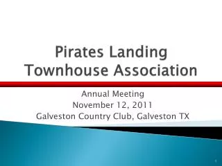 Pirates Landing Townhouse Association