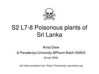 S2 L7-8 Poisonous plants of Sri Lanka