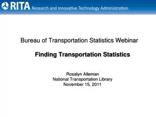 Bureau of Transportation Statistics Webinar