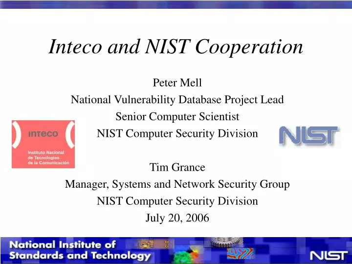 inteco and nist cooperation