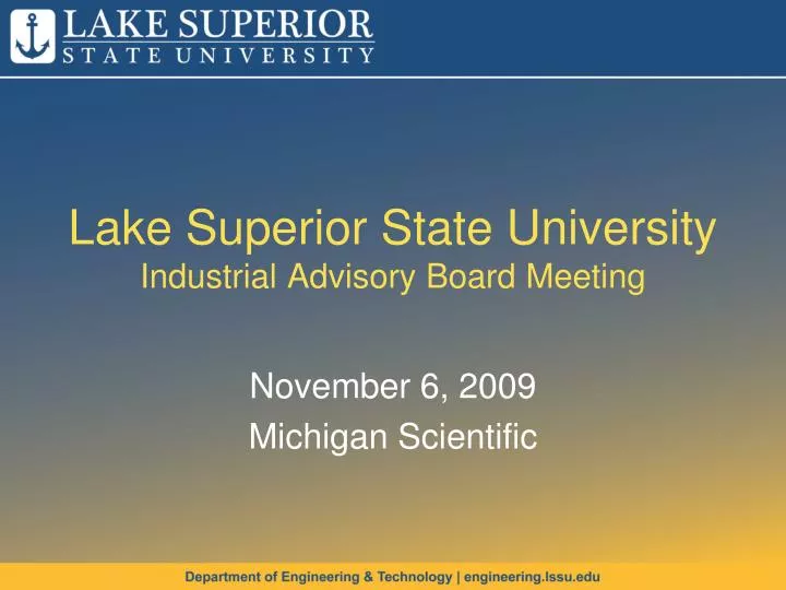 lake superior state university industrial advisory board meeting