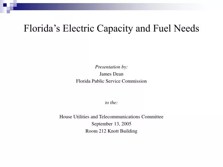 florida s electric capacity and fuel needs