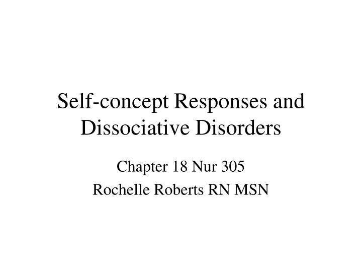 self concept responses and dissociative disorders