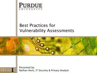 Best Practices for Vulnerability Assessments