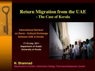 Return Migration from the UAE : The Case of Kerala