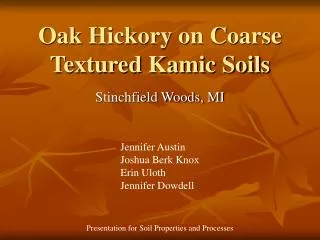 Oak Hickory on Coarse Textured Kamic Soils