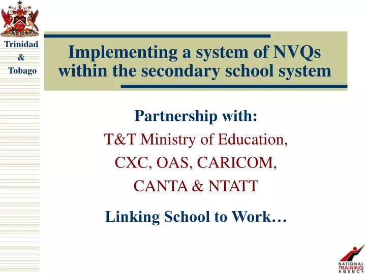 implementing a system of nvqs within the secondary school system