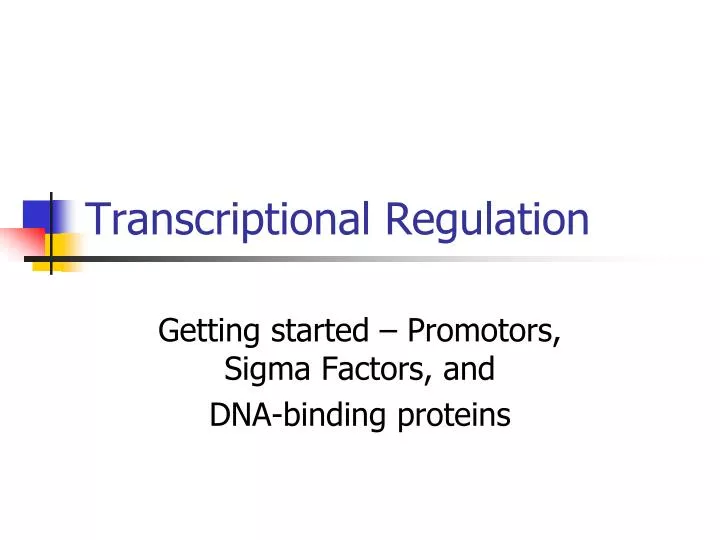 transcriptional regulation