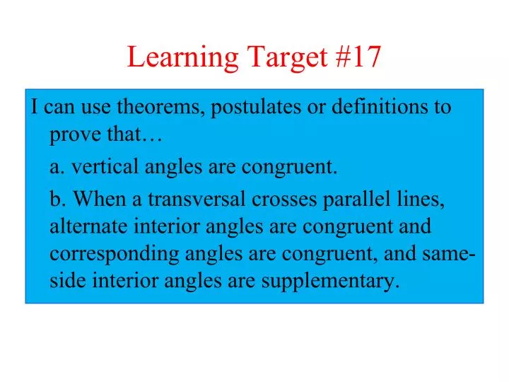 learning target 17