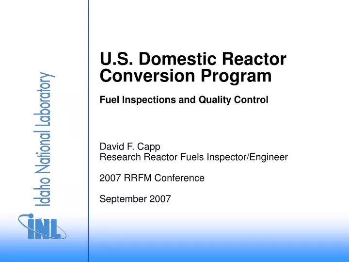 u s domestic reactor conversion program fuel inspections and quality control