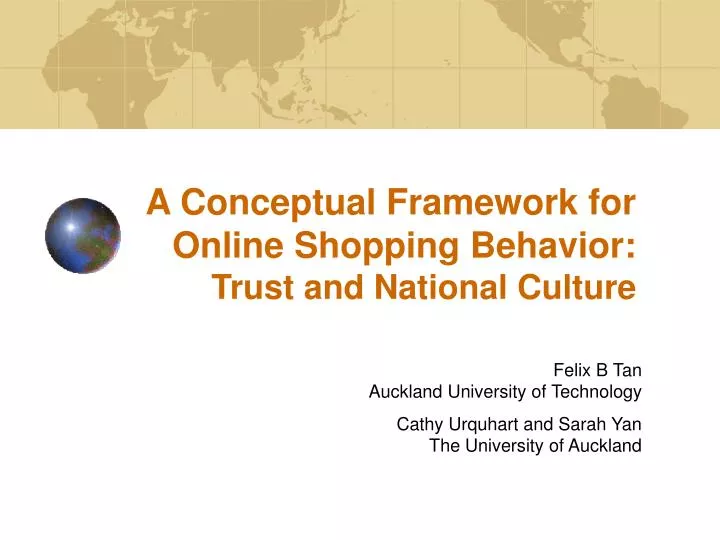 a conceptual framework for online shopping behavior trust and national culture