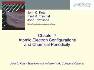 Chapter 7 Atomic Electron Configurations and Chemical Periodicity