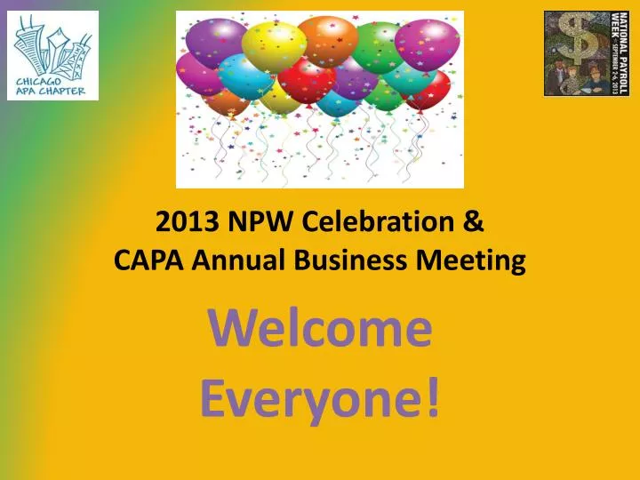 2013 npw celebration capa annual business meeting