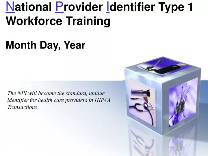 n ational p rovider i dentifier type 1 workforce training