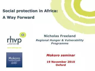 Social protection in Africa: A Way Forward