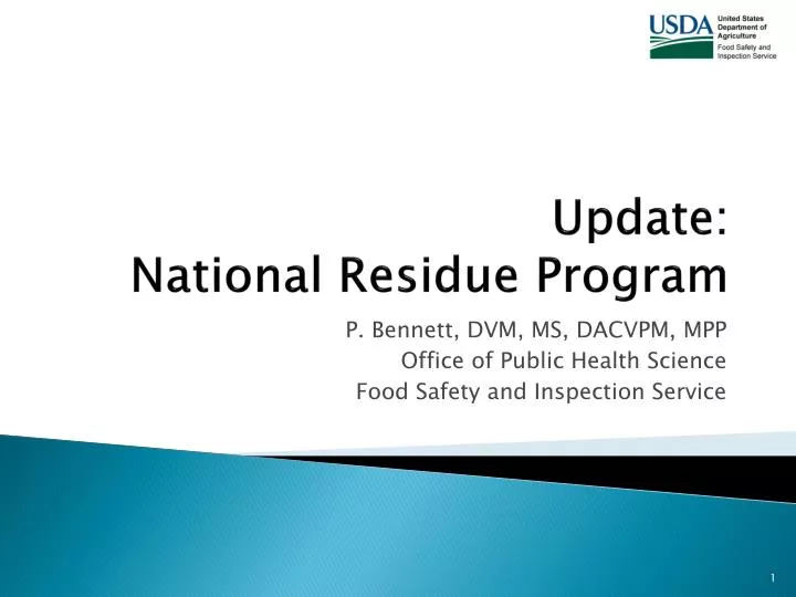 update national residue program