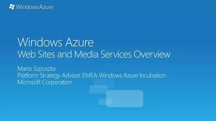 windows azure web sites and media services overview