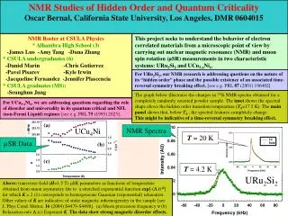 NMR Roster at CSULA Physics * Alhambra High School (3) -James Luo -Amy Tang -Dana Zhang