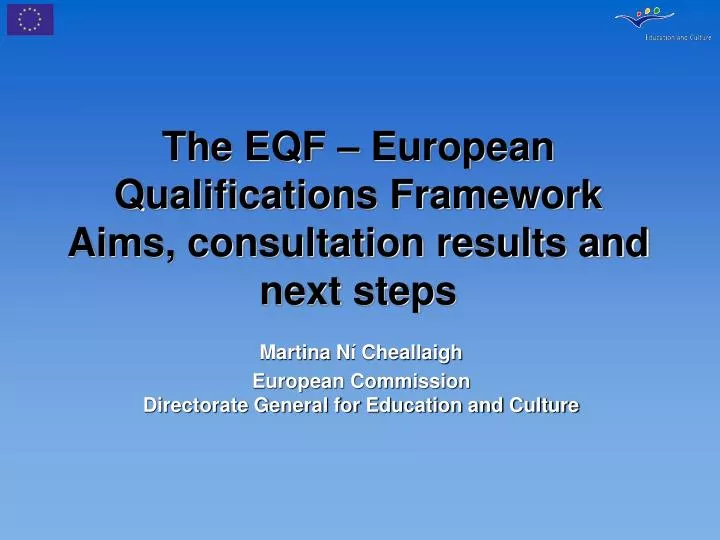 the eqf european qualifications framework aims consultation results and next steps